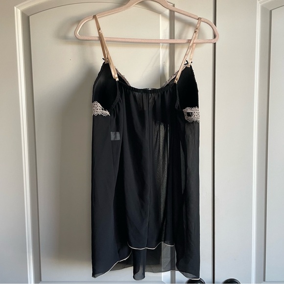 ⭐️4/$20⭐️Linea Donatella Black Sheer Lace Trim Chemise - Picture 4 of 8